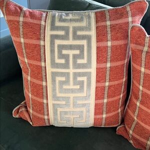 Red and Gray Geometric Throw Pillow